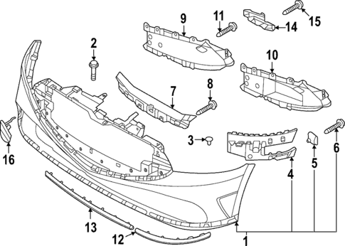 Bumper & Components - Front for 2025 Genesis G90 #0