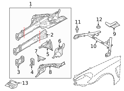 Structural Components & Rails for 2012 Porsche Panamera #0