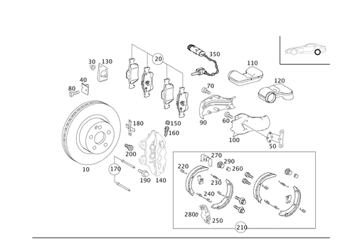 Rear Wheel Brake for 2006 Mercedes-Benz SLR McLaren #0