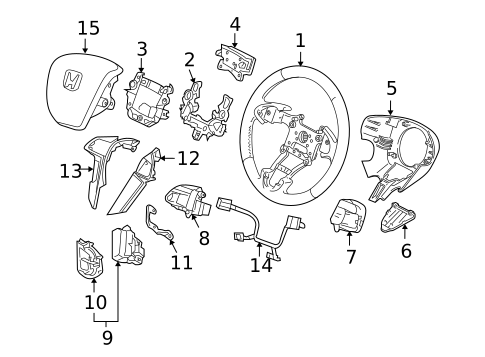 Steering Wheel & Trim for 2010 Honda Accord Crosstour #0