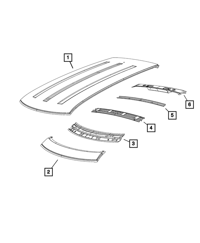 6CW54TZZAA - Body Sheet Metal Except Doors: Roof Panel for Mopar Image