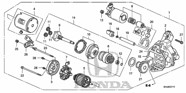 Starter Motor (Mitsubishi) for 2007 Honda Odyssey #0