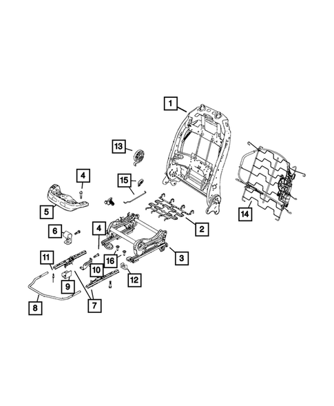Front Seats - Adjusters, Recliners, Shields and Risers for 2015 Jeep Renegade #2