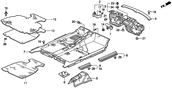 Floor Mat for 1996 Acura TL #0