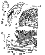 68078269AA - Frame, Bumper and Fascia: Front Upper Fascia for Mopar Image