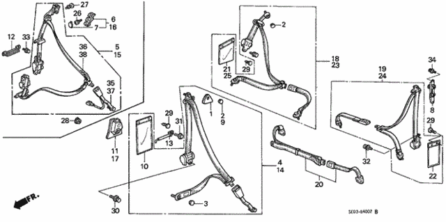 Seat Belts for 1988 Honda Accord #0