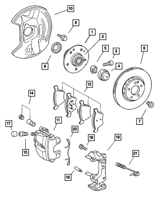 5097607AA - Service Brakes: Front Wheel Hub for Mopar Image image