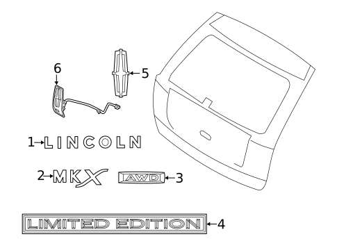 Exterior Trim - Lift Gate for 2014 Lincoln MKX #0