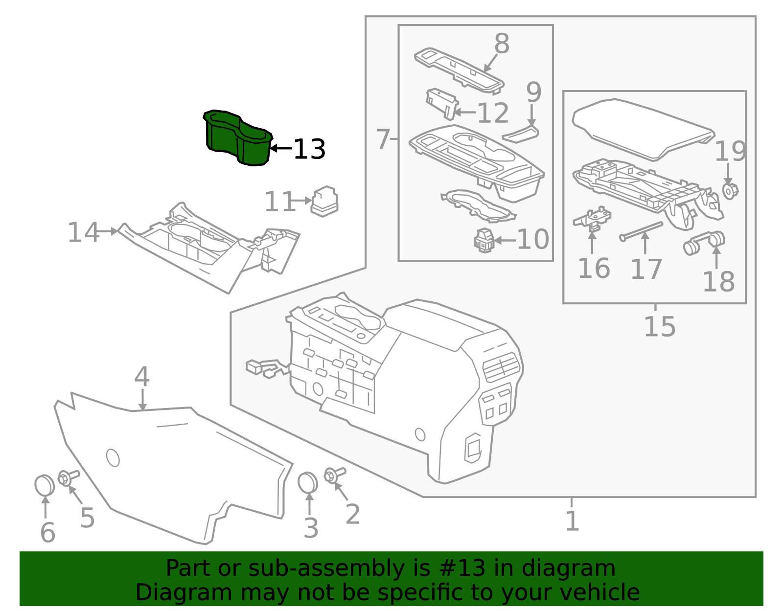 84238053 - Jet Black Front Floor Console Cup Holder Liner - 2018 