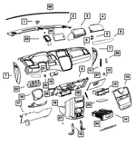 5028738AB - Interior Trim: Instrument Panel Cap for Chrysler: Town &amp; Country | Dodge: Grand Caravan | Ram: C/V Image