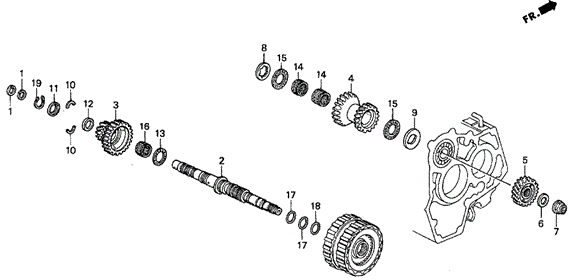 AT Secondary Shaft (1) for 1997 Acura CL #0