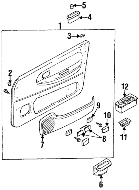 Interior Trim - Front Door for 1995 Kia Sportage #0