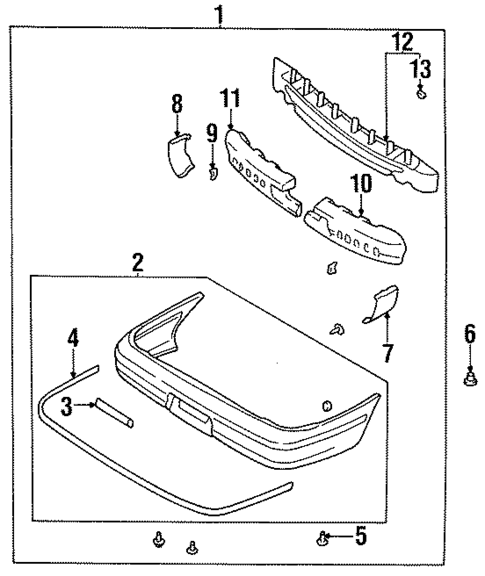 Rear Bumper for 1994 Kia Sephia #0