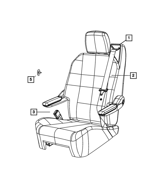 1HW101S3AA - : Seat Belt Cover, Right for Mopar Image