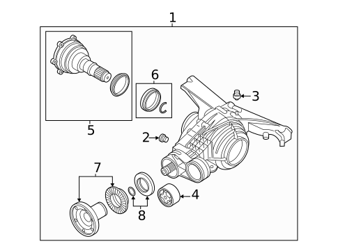 Axle & Differential for 2019 Audi RS5 Sportback #1