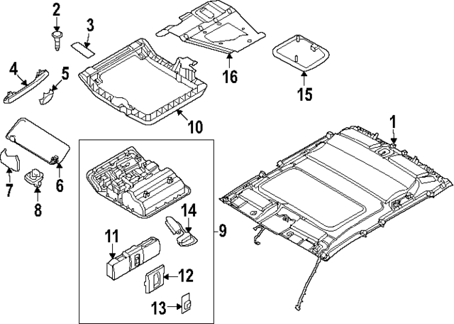 264309BY2A - : Overhead Console for Nissan Image