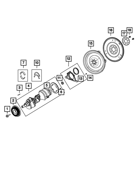 Crankshaft, Piston, Drive Plate, Flywheel, and Damper for 2023 Dodge Challenger #7