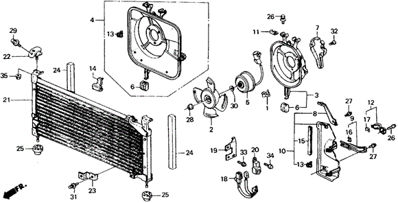 A/C Air Conditioner (Condenser) for 1988 Honda Civic #0