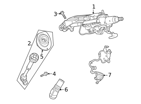 Steering Column Assembly for 2009 Saturn Outlook #0
