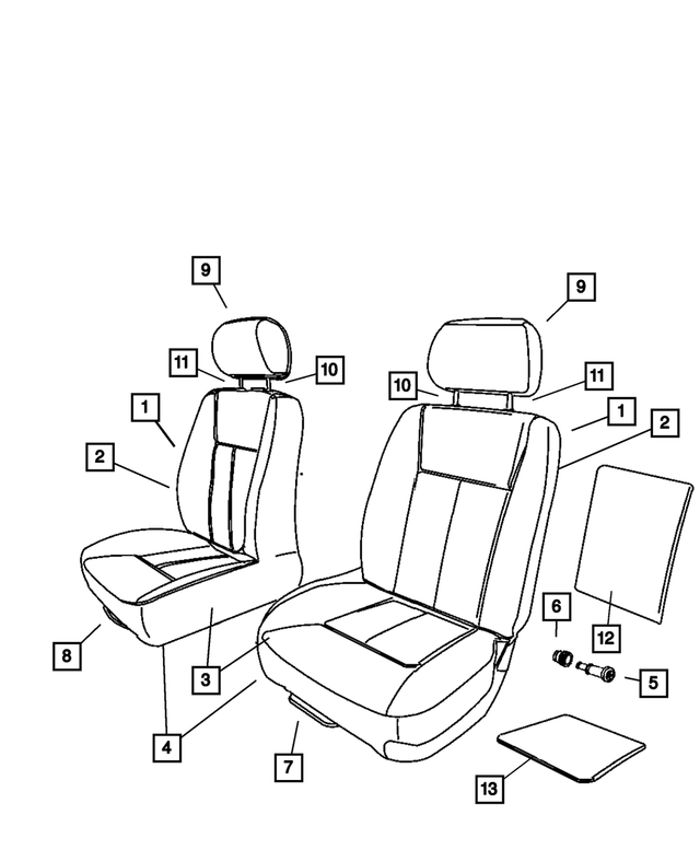 1FX131D5AA - Interior Trim: Front Seat Back Cover, Right for Mopar Image