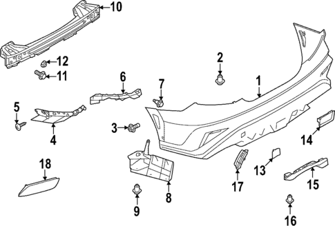 Bumper & Components - Rear for 2024 Subaru WRX #0