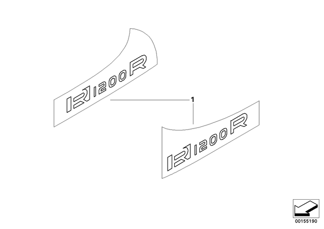 51148537599 - : Model Lettering R1200R, Left for BMW-Motorrad Image