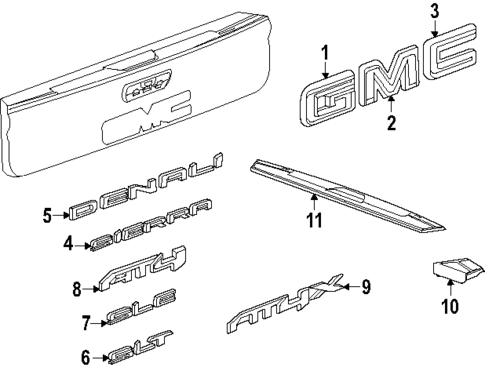 Exterior Trim - Tail Gate for 2023 GMC Sierra 2500 HD #0