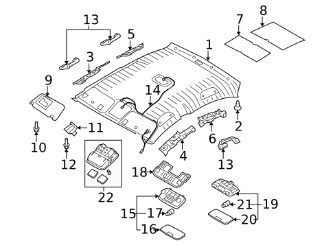 Interior Trim - Roof for 2008 Kia Rio5 #0