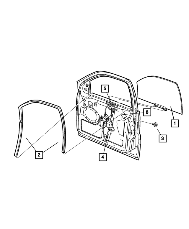 « 55136003AD –  : Porte Avant Glace, Côté Gauche pour Mopar Image »