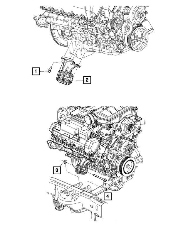 52090300AF - 4.7L Gas; Engine: Engine Mounting Bracket And Insulator for Mopar Image image
