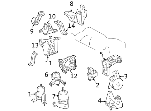 Engine & Trans Mounting for 2005 Toyota Sienna #0