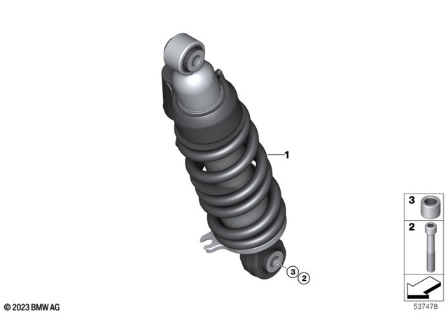 7147109290 - Rear Axle, Rear-Wheel Drive, Suspension: Cheese Head Screw - M14X1.5X85 mkl for BMW-Motorrad Image