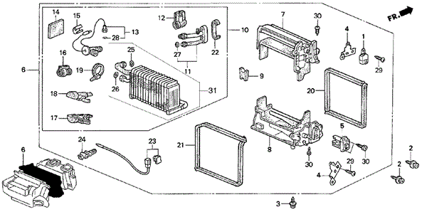 A/C Cooling Unit for 1996 Acura TL #0
