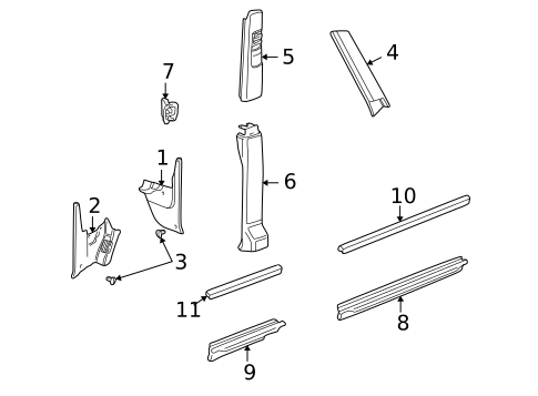 Interior Trim - Pillars for 2002 Land Rover Discovery #0