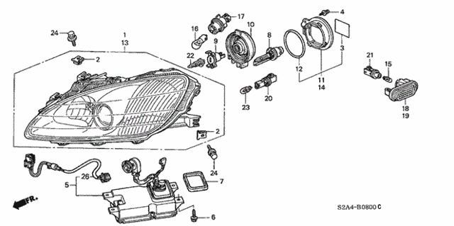 Headlight (1) for 2002 Honda S2000 #0