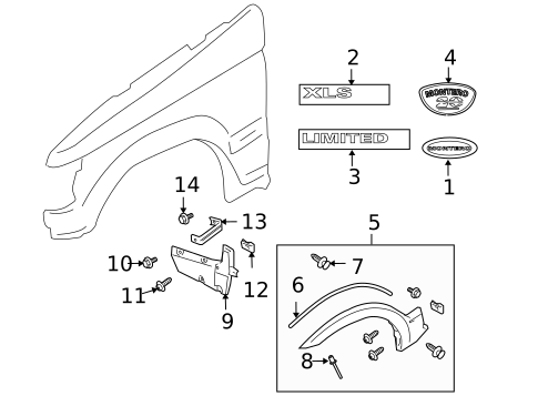 Exterior Trim - Fender for 2004 Mitsubishi Montero #0