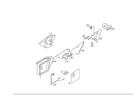 Outside Rearview Mirror on Driver Side for 1988 Mercedes-Benz 300TE #2