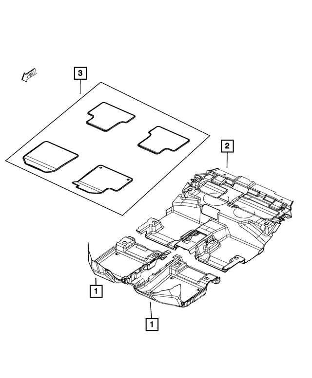7BQ161X9AA - Interior Trim: Floor Mat Kit for Mopar Image