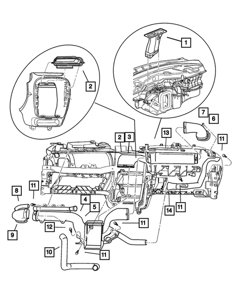 Air Ducts and Outlets for 2002 Dodge Neon #1