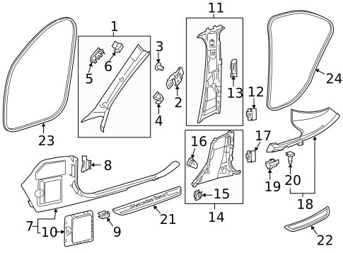 Interior Trim - Pillars for 2021 Mercedes-Benz E63 AMG S #0