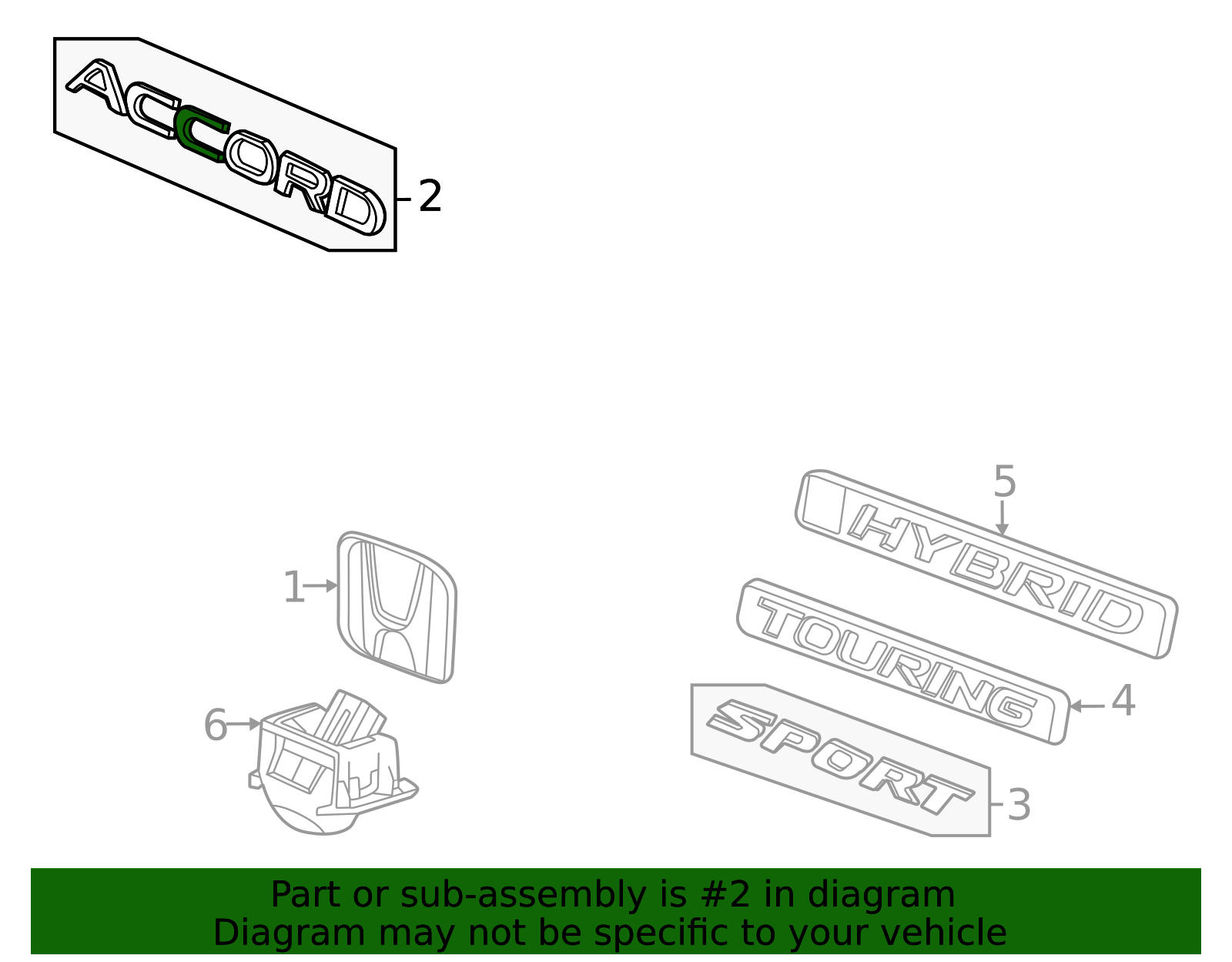 75722-30A-A00 - 2023-2024 Honda Accord - Nameplate | All Discount