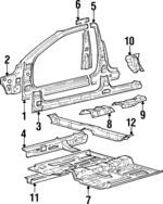 7110327A11 - Body: Hinge Pillar for Hyundai: Tiburon Image
