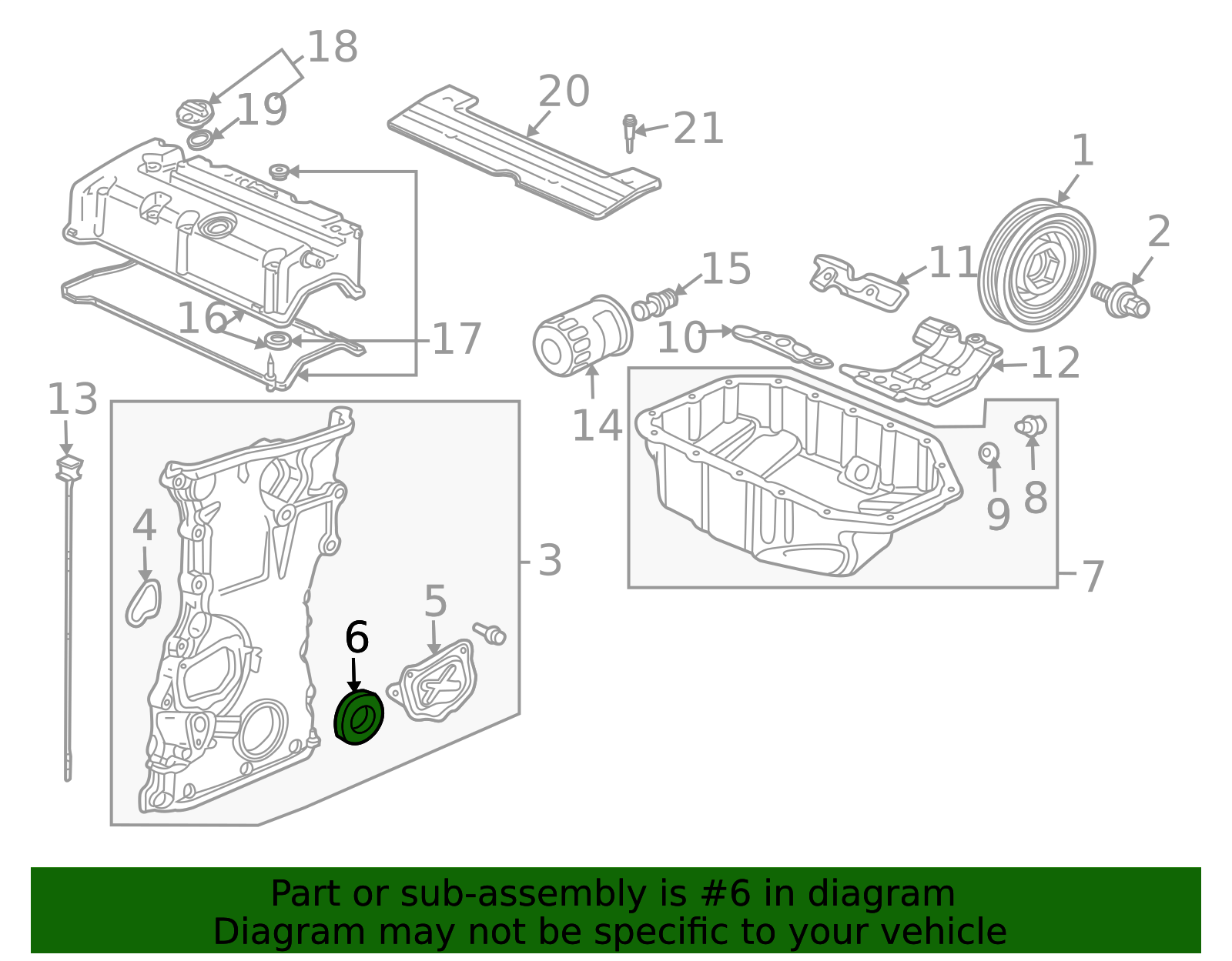 Engine 8343 OEM 1995-2022 Honda Engine Crankshaft Seal 91214-P8A-A01 | Honda ...