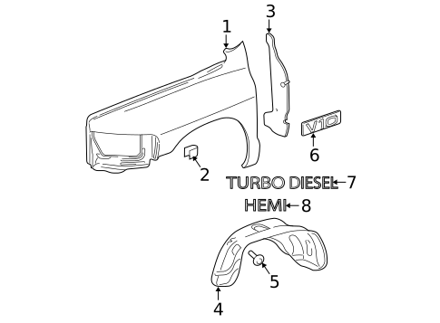 Exterior Trim - Fender for 2003 Dodge Ram 3500 #0