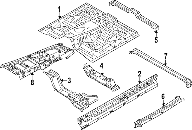 G43127JAMA - Body: Front Floor Pan for INFINITI: QX80 Image
