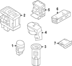 5H0927225BUYM - Body: Prk Brake Switch for Volkswagen Image