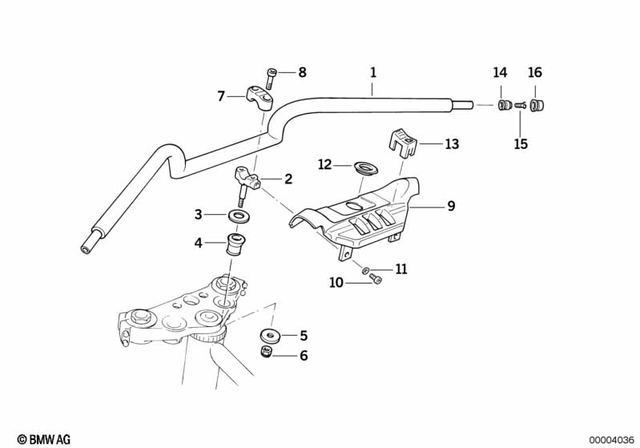 32712308045 - Steering: Clamping Support, Bottom -  for BMW-Motorrad Image