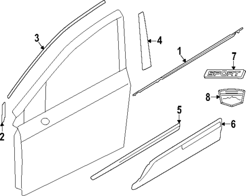 Exterior Trim - Front Door for 2025 Subaru Crosstrek #0