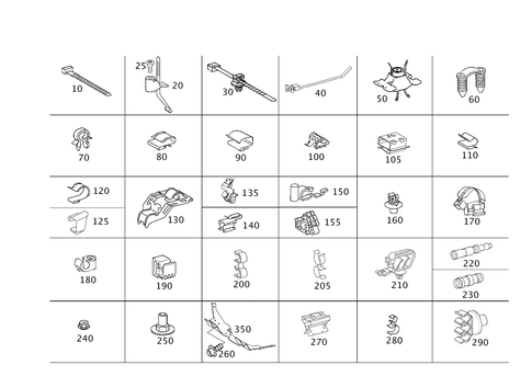 Loom Ties, Cable Mounting Parts and Grommets for 2006 Mercedes-Benz C55 AMG #0