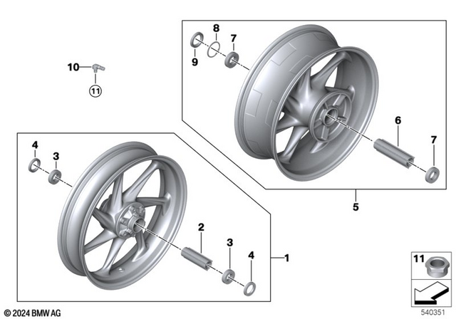 36317108158 - Design: Rim Carbon Front - 3.5X17 (tape) for BMW-Motorrad Image